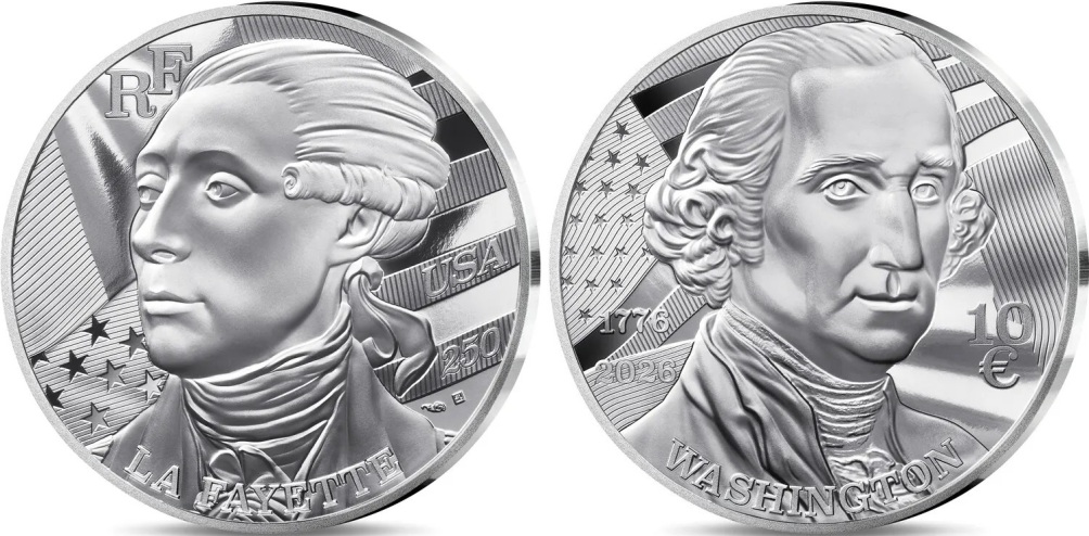 EuroCoins_News's tweet photo. Monnaie de #Paris 🇫🇷 #USA 250 - #Washington La Fayette Monnaie de #10euro Argent Qualité BE millésime 2026
https://t.co/xkqj7ycOf7
#France #USA250 https://t.co/RW5LbKLKwd