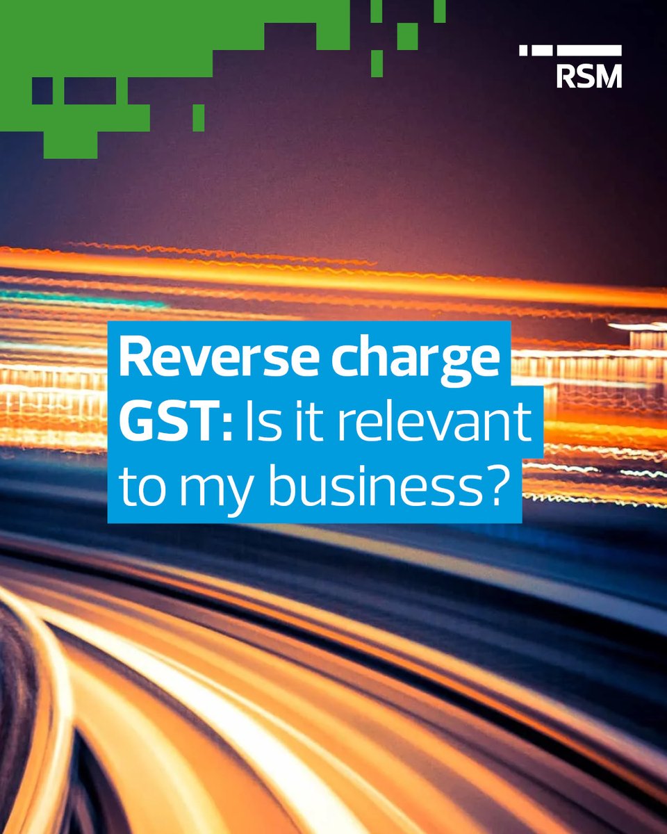 RSM_au's tweet photo. Reverse charge #GST doesn't work the same in Australia as it does in the EU, and it trips up a lot of international businesses.

If you're an overseas supplier making a one-off sale, or an #Australianbusiness with a GST recovery rate under 100%, learn more https://t.co/n1XX0icIuD https://t.co/JXZNkE9NJN