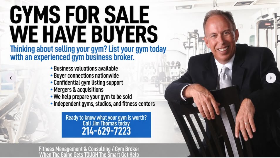 GymConsult's tweet photo. https://t.co/sSKvuFkJCx
Have you made the decision to sell your gym. We understand that the sale is more than a transfer of assets and we will help you maximize the profits from your exit. We have over 30 Years of experience in the gym industry and we know what buyers want. jthomas@fmconsulting.net or 214-629-7223