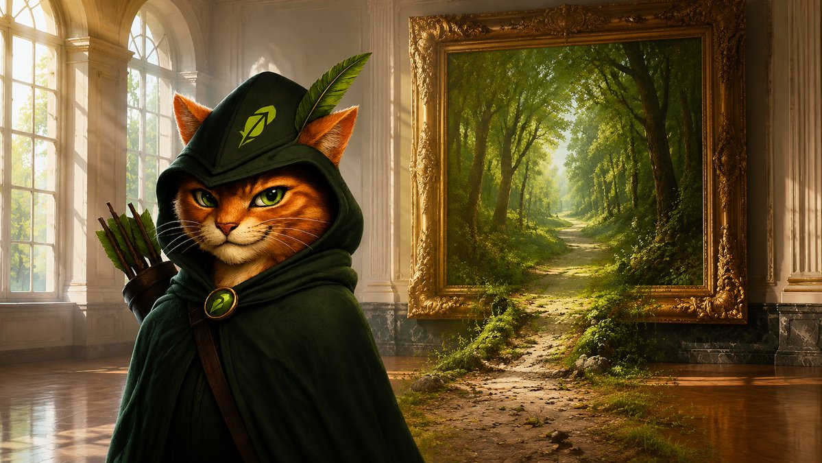 RobinPuss's tweet photo. Robin walked into a museum and found a forest path escaping its frame.

The Robin Puss world is getting bigger.

Follow the project and get $PUSS:
https://t.co/ZxfXBoVAu4

#PUSS https://t.co/zOdDywBbPj