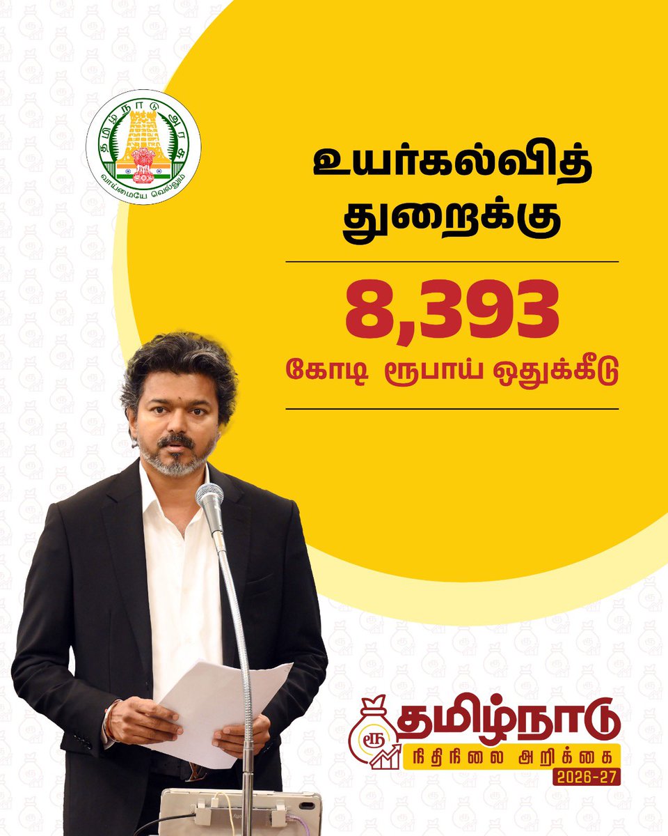 VTLTeam's tweet photo. தமிழ்நாடு நிதி நிலை அறிக்கை 2026-2027

⁠#TNVettriBudget2026_27 https://t.co/X5IE2WLdgj