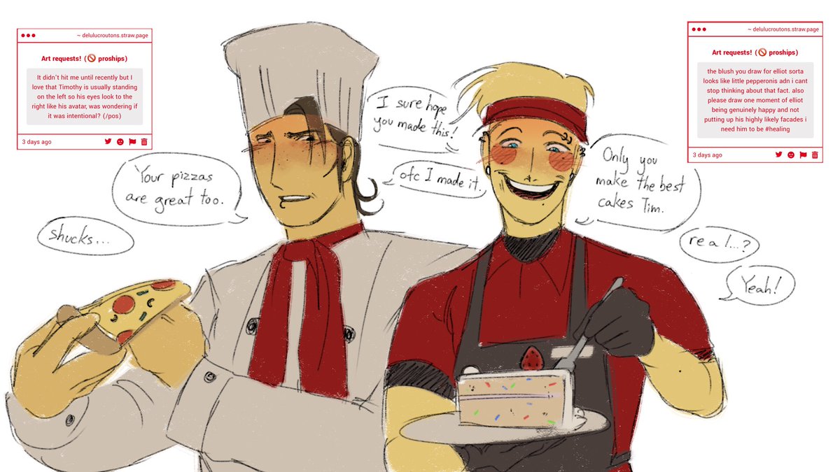 delulu_croutons's tweet photo. Yes both of these are on purpose
Neighbourhood au
#timothysprinkleton #elliotbuilder #pizzapie https://t.co/OHgJeaviu8