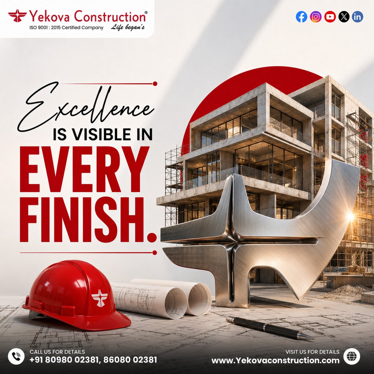Yekovaproject's tweet photo. Skilled professionals and proven processes ensure every project exceeds expectations.
Reach out to us!
📞+91-8608002381/+91-7550271038
📩 yekovaconstruction@gmail.com
🌐 https://t.co/6U93ykEW3t
#constructionsites #lands #constructionworker #house https://t.co/WkVI7fTtBE