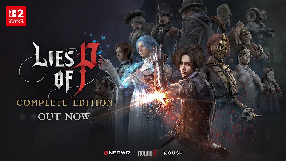 Liesofp's tweet photo. The wait is finally over. Lies of P: Complete Edition for the Nintendo Switch 2 is out NOW. 

Experience the tale of Geppetto’s puppet from beginning to end, including the full base game and the Lies of P: Overture expansion, all in one package. 

Your story begins now. 🦋 https://t.co/hR4pSjIX4r