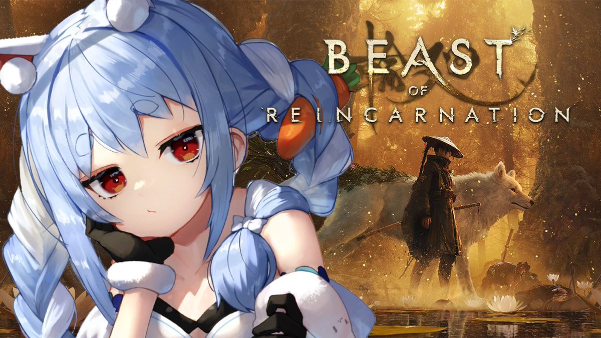 usadapekora's tweet photo. このあと21時からは🌟

🐺Beast of Reincarnation / ビーストオブリンカーネーション🐺

ポケモンの制作会社さんが作った新作⁉
これは遊んでみるしかないぺこ！！！！！！！！！！！！！！！！！！！！

▽待機所▽
https://t.co/wtjhmKZ0Xx https://t.co/s2e9403YuA