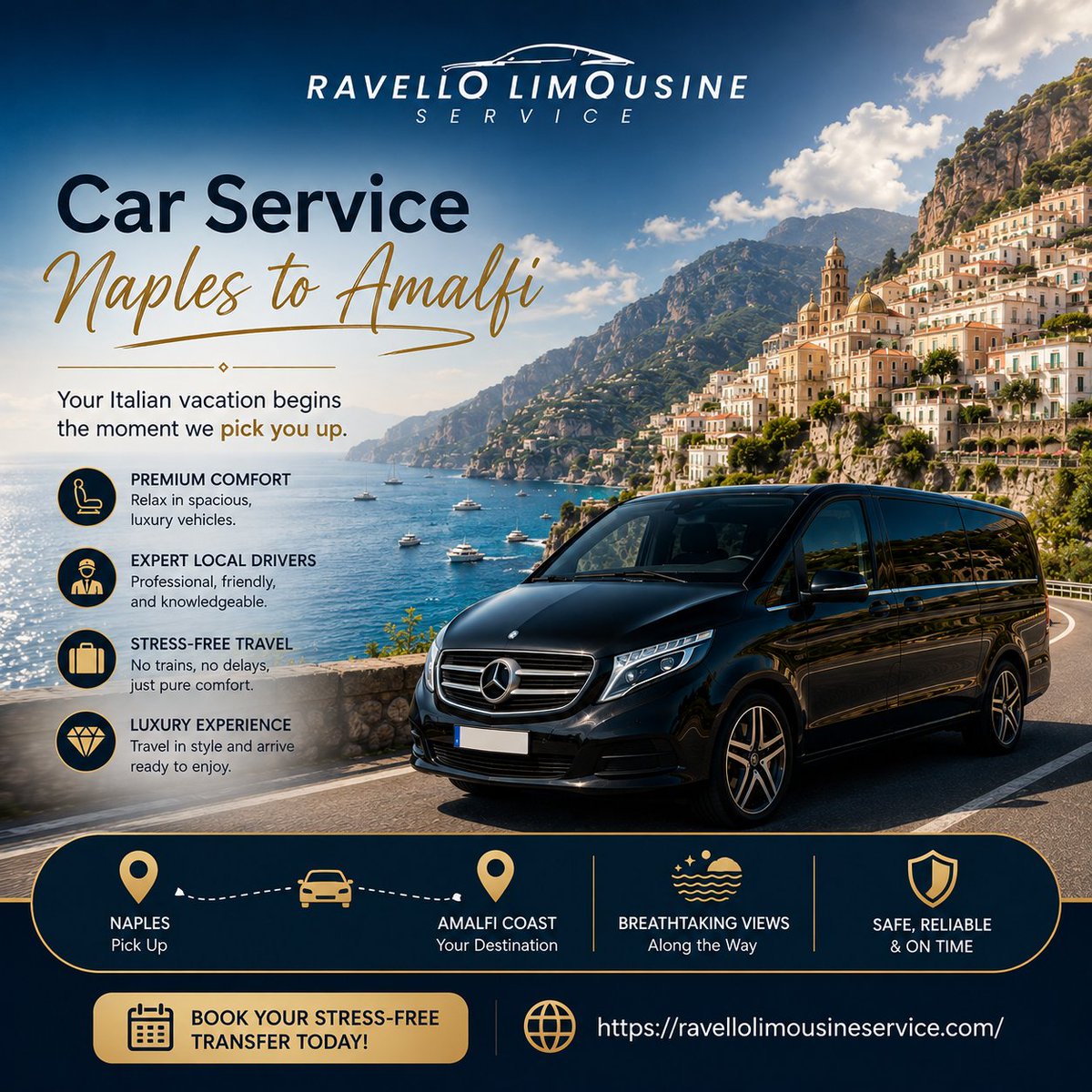 ravellolimo's tweet photo. Ski the trains and travel Naples to Amalfi in comfort. Enjoy a private transfer, stunning coastal views, and professional local drivers with Ravello Limousine Service.

Book now: https://t.co/kcP5UDbmVc

#NaplesToAmalfi #ItalyTravel #TravelInStyle #RavelloLimousineService https://t.co/KpfqYnXqmK