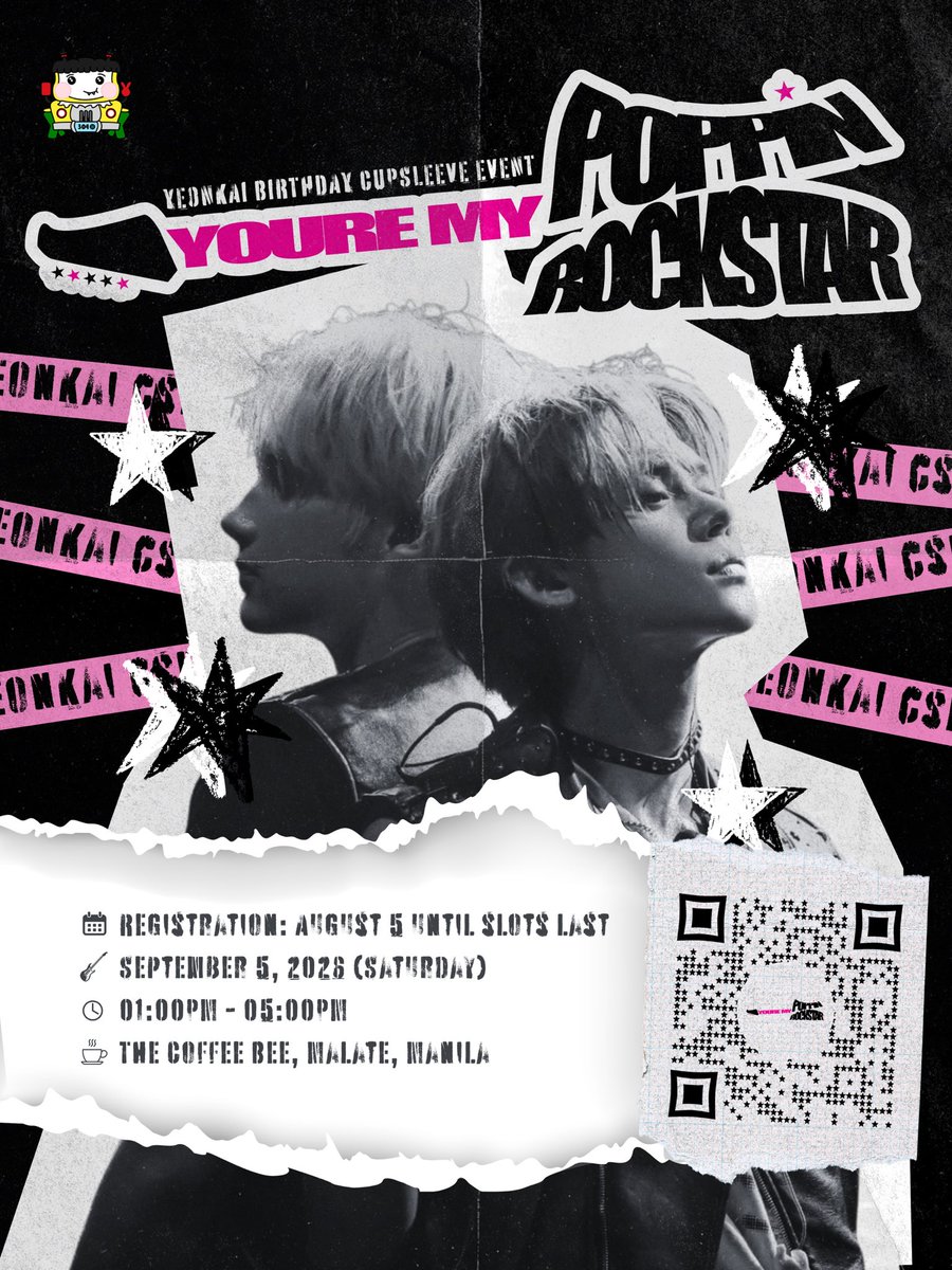 MOAbuhayAcademy's tweet photo. Lights on. Volume up. 🤘🏻🎸

Registration for the You're My Poppin' Rockstar CSE starts now! Get ready to celebrate YeonKai's birthday!

📅 Sept 5, 2026
🕐 1PM – 5PM
📍 The Coffee Bee (Malate, Manila)
🔗 Register here: https://t.co/1DNVyd17Rj
❗️ Register while slots last https://t.co/ueLTwbgKAI