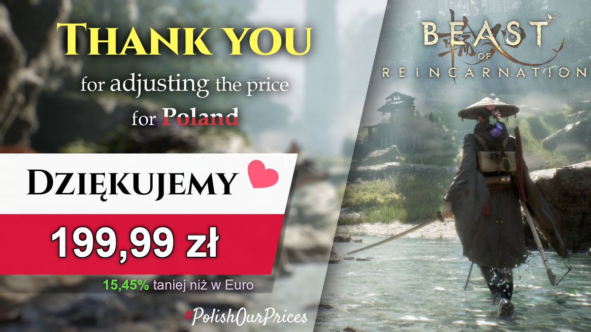 PolishOurPrices's tweet photo. Beast of Reincarnation, czyli najnowsza produkcja od studia GameFreak wychodzi na przekór dalekowschodnim trendom, oferując nam bardzo korzystną, zregionalizowaną cenę.

Thank you @fictionsinc

#PolishOurPrices https://t.co/gyUePkiHbo