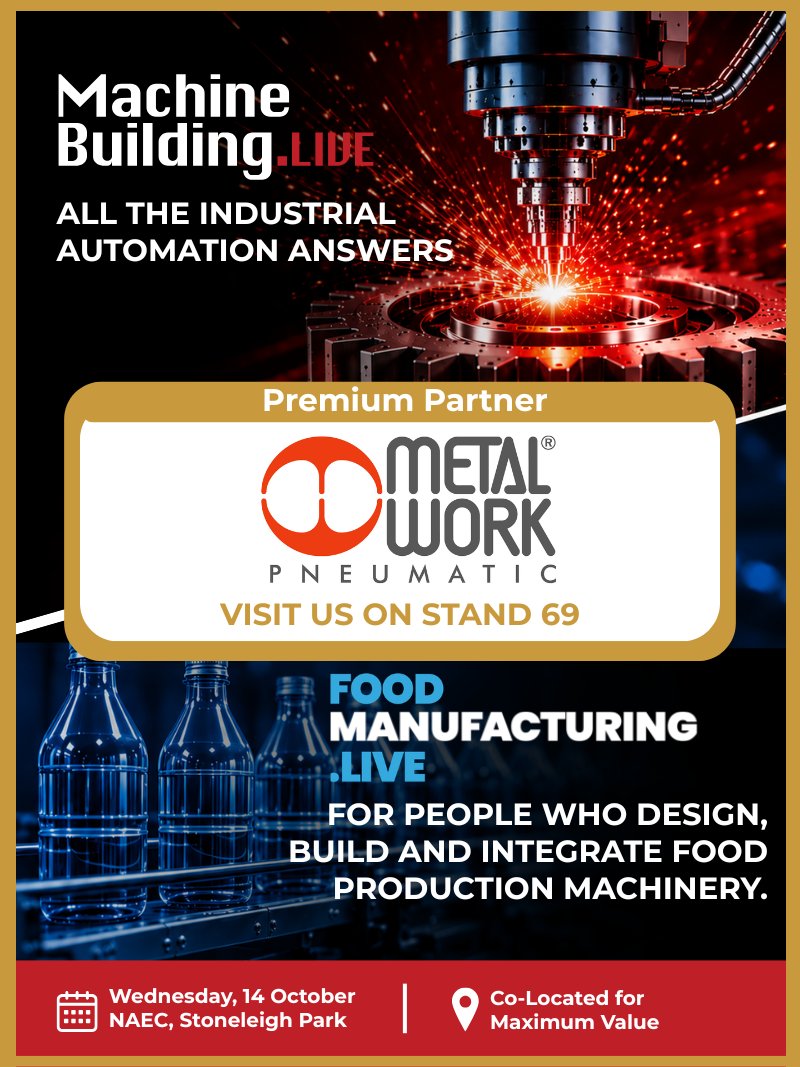 MachBuild's tweet photo. 🌟 Metal Work Pneumatic delivers smarter integrated automation solutions for manufacturers.
📅 Wed 14 October
📍 NAEC, Stoneleigh Park, CV8 2LH
🎯 Stand 69
#MachineBuildingLive #PremiumPartner #IndustrialAutomation #Pneumatics #ElectricAutomation #VacuumTechnology #Engineering https://t.co/fepnIyMP7V