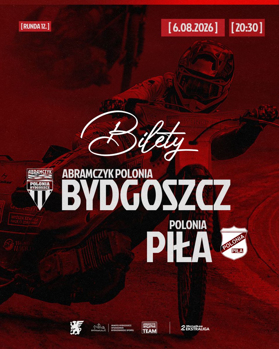 PoloniaBDG's tweet photo. Już jutro ligowe emocje! Trwa sprzedaż biletów na mecz z Polonią Piła!
🎫 https://t.co/pWfxZXM3cG
🏟️ Kasa klubu czynna dziś do godz. 16
#Polonia #Bydgoszcz #AbramczykTeam #Metalkas2Ekstraliga https://t.co/7o1zt6MVhi