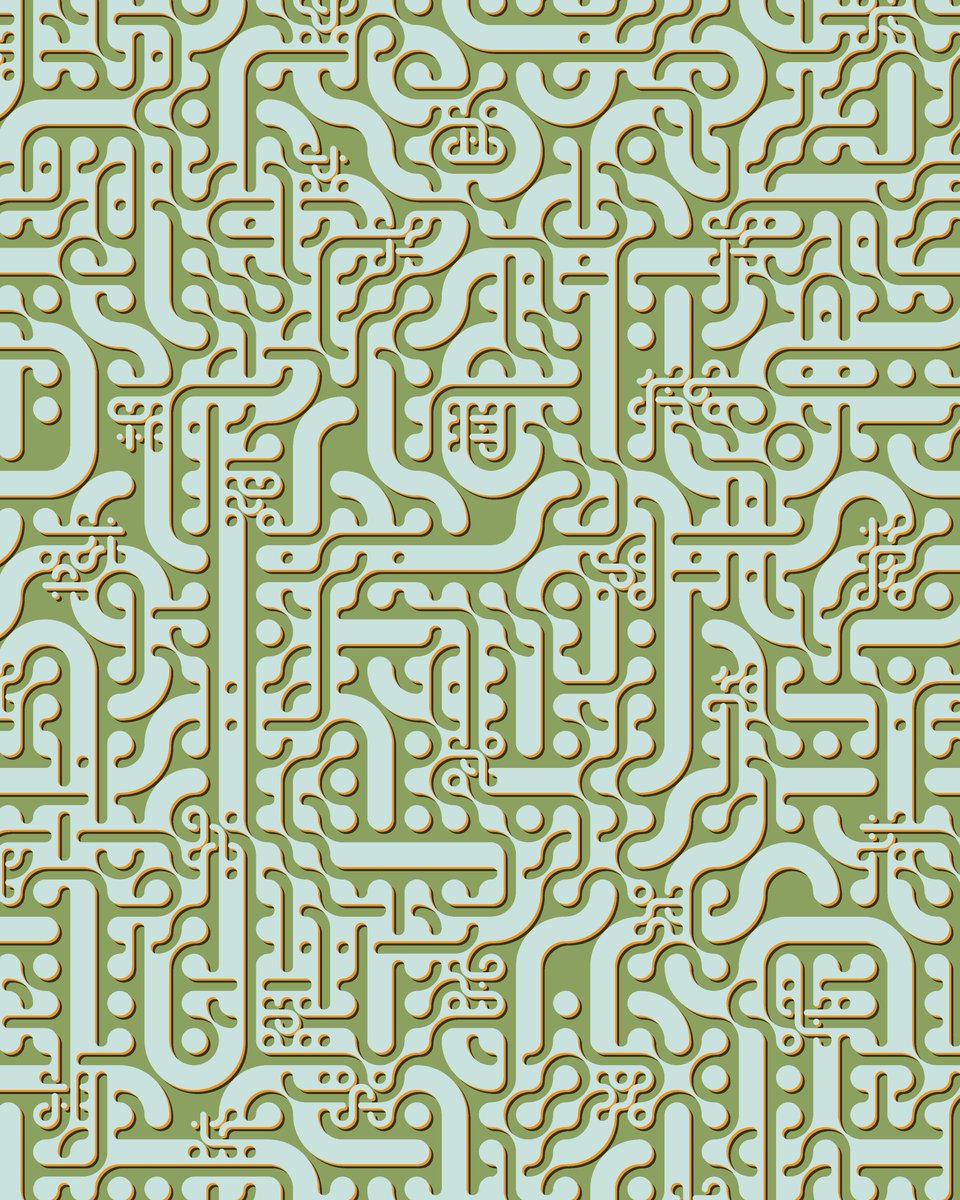 omg_home_design's tweet photo. Minty meadering pt.2
.
#mathart #creativecodeart #patterndesign #algorithmicart https://t.co/c6eDoS6iiI