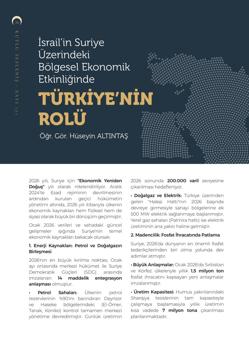 kutlu_seslenis's tweet photo. Kutlu Sesleniş Dergisi 171. sayı...

@AltntsHsyn: İsrail’in Suriye Üzerindeki Bölgesel Ekonomik Etkinliğinde Türkiye’nin Rolü https://t.co/oQmKg4DEYK