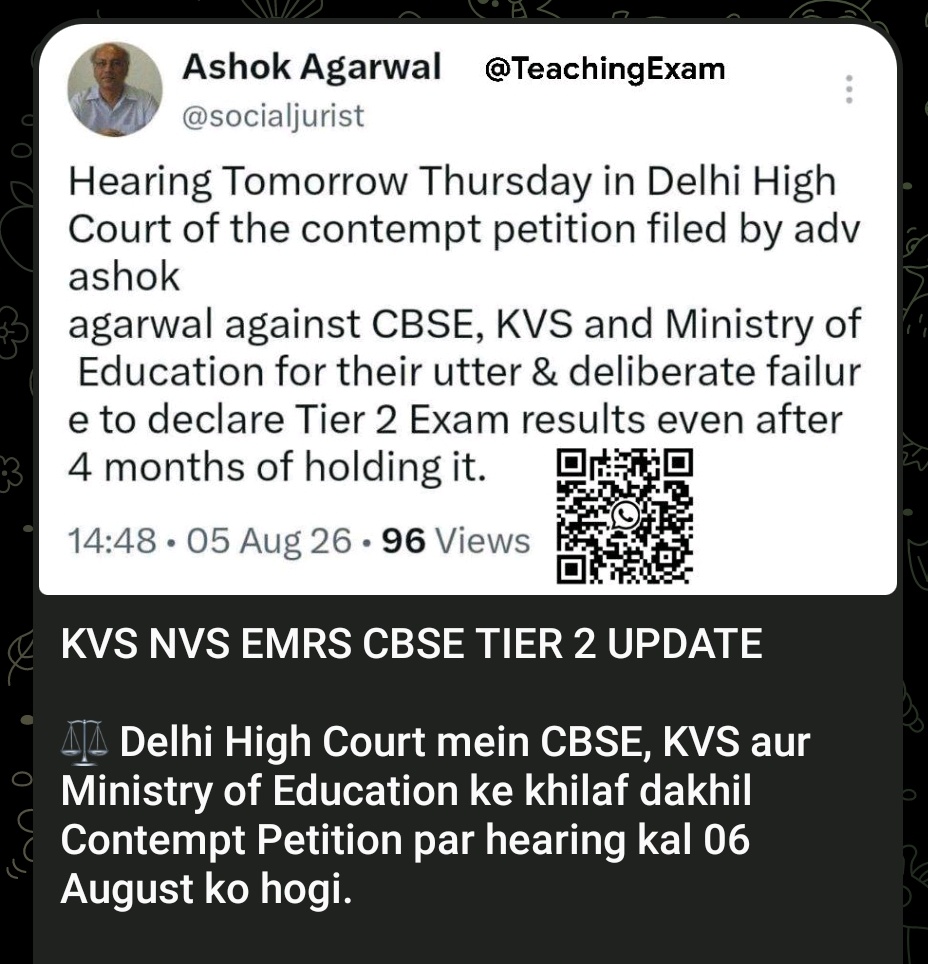 Shekharbha7c's tweet photo. THANKYOU SO MUCH ASHOK SIR.😊
✅🙂‍↕️U ARE TRULY A HOPE FOR US
🤨CBSE MILTE HAI HEARING M  😂
# 🔥KVS/NVS TIER 2 RESULT 🔥
@EduMinOfIndia 
@KVS_HQ 
@NVS_HQ 
@cbseindia29 
@socialjurist 
@JagranNews 
@DainikBhaskar 
@NavbharatTimes 
@timesofindia 
@htTweets 
@AmarUjalaNews https://t.co/hHpffEaLY7