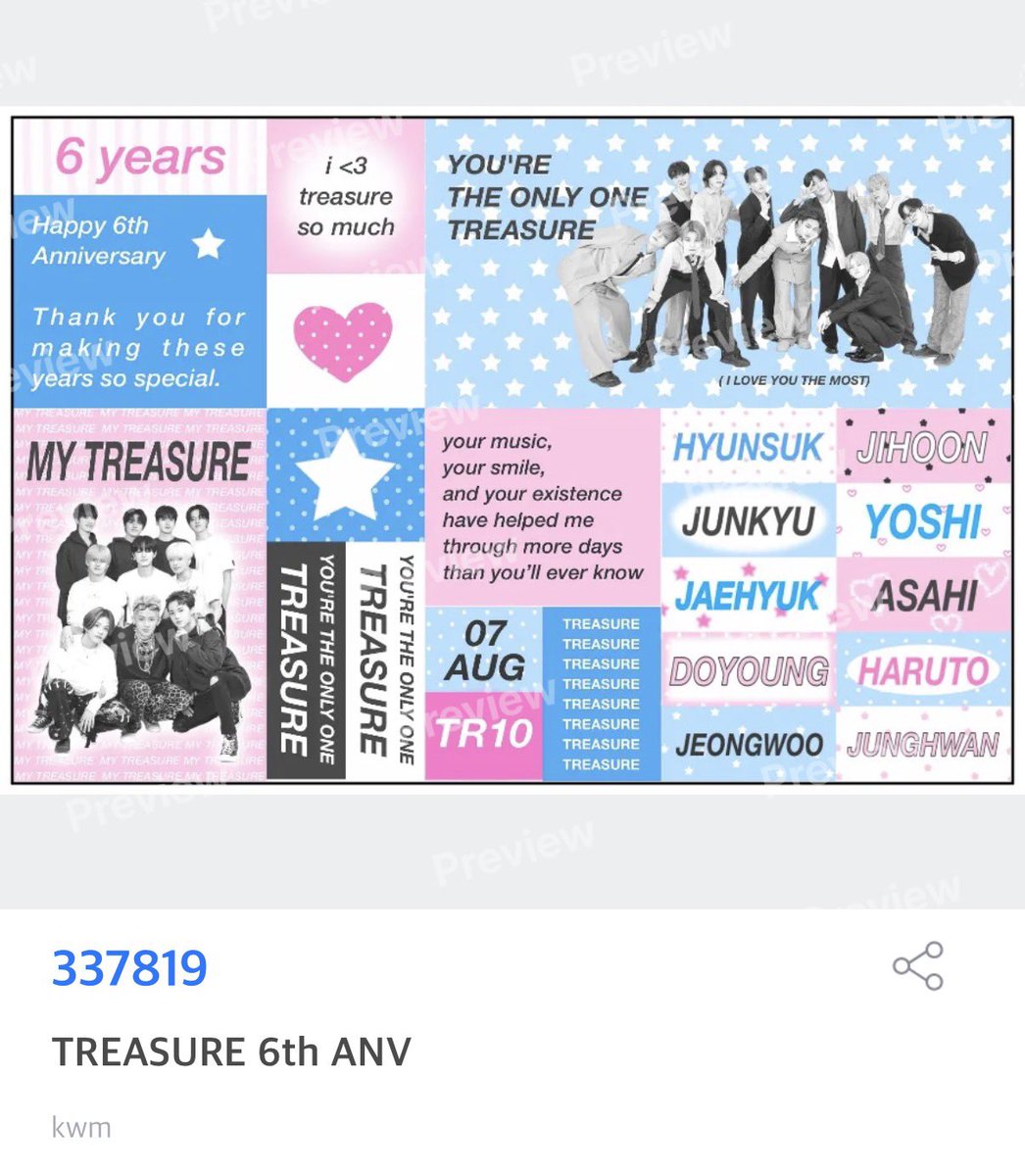 mamintzz's tweet photo. GIVEAWAY : TREASURE 6th ANNIVERSARY

☆ polar code / moshi moshi
☆ code : 337819

personal use only | มาอวดกันหน่อยน้า
#TREASURE6thANNIVERSARY https://t.co/8PhxRljr7l