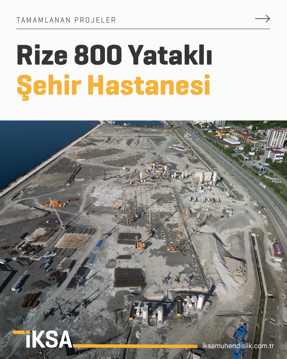 IksaMuhendislik's tweet photo. Rize 800 Yataklı Şehir Hastanesi'nin sarsılmaz temellerinde İKSA imzası var! İleri teknoloji makine parkımızla zorlu zemin koşullarını aşıp geleceğin dev yapılarını güvenle inşa ediyoruz.

Büyük Projelerin Sağlam İmzası.

#İksaMühendislik #Geoteknik #ZeminMühendisliği #DerinTemel https://t.co/zYfrlwF7LK