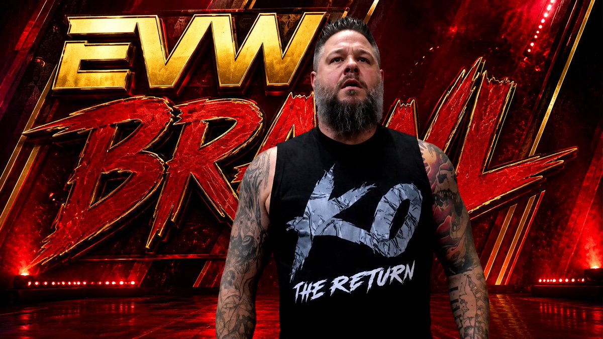 EVW_Company's tweet photo. @LAsGameNow @FightKOFight I heard some people thought they could throw a big show without me.

I heard LA Knight running his mouth, talking about returns and chaos and main events.

Well, here I am.
Kevin Owens.
Back in EVW.
I didn’t come back for a warm welcome. https://t.co/CfAFs4Ppo2