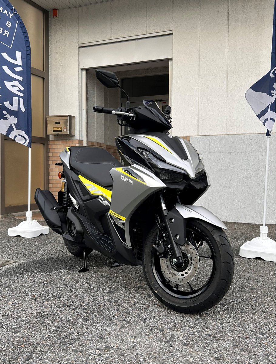 ybr_todabijogi's tweet photo. 📢 本日よりレンタル開始！

話題の新型 #AEROX が #ヤマハバイクレンタル戸田美女木 に登場🏍️💨155ccクラスならではの軽快な走りとスポーティなスタイリング。 街乗りからワインディングまで、AEROXの楽しさをぜひ体感してください！
ご予約はこちら👇
https://t.co/54bv1UuUkS https://t.co/YB1bNpFQha
