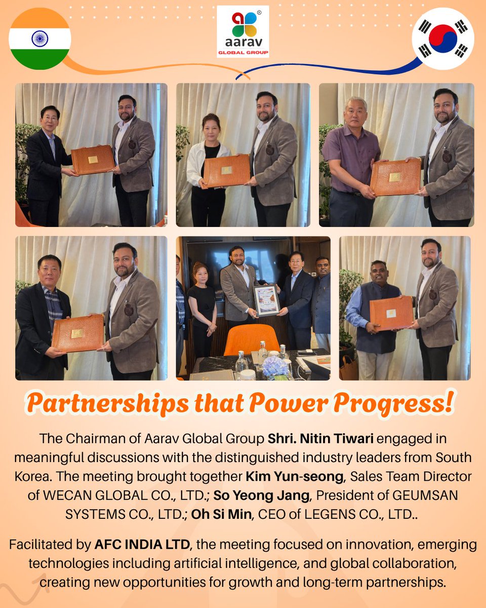 NitinTiwariFans's tweet photo. From HAN to GANGA… collaboration with South Korea… 🇮🇳🤝🇰🇷

Exploring new horizons in AI, innovation, and global technology partnerships with South Korean industry leaders.

#Indiasouthkorea #AI #Innovation 
@nitinty2k @AaravGlobalGrp @reenaty2k https://t.co/Emevittq3A