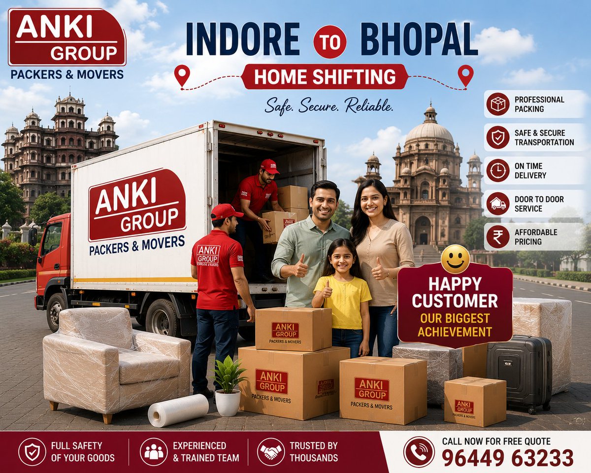 ankipackers007's tweet photo. #AnkiGroupPackersAndMovers #IndoreToBhopal #HomeShifting #PackersAndMoversIndore #HouseholdShifting #SafePacking #SecureTransportation #HappyCustomer #ProfessionalMovers #DoorToDoorService #TrustedPackers #MovingServices #StressFreeRelocation #BhopalShifting #ReliableMovers https://t.co/exRSFprAib