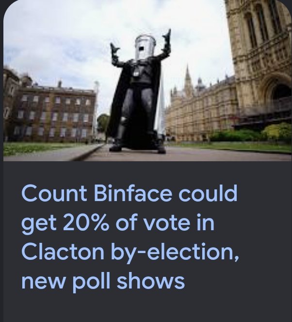 wizard_turtle's tweet photo. In case friends from overseas are not aware. We currently have a 'joke' candidate called Count Binface that has a slight chance of winning the Clacton local election. If he does win that STILL won't be as insane as Trump being president. https://t.co/yaJGGgt4hs