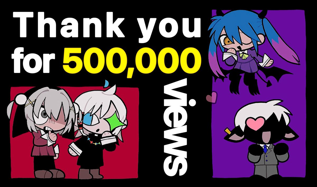 OddSynthGirl's tweet photo. アクマバライが50万再生を突破！！
YouTubeハイプランクは4位に浮上！
ありがとうございます😭

コメントすべて見ています！
考察が面白くて寝不足状態です！笑 https://t.co/YJy2sTpyRC
