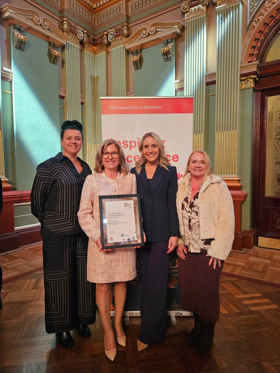 WindangPS's tweet photo. Windang Public School is incredibly proud to have received the 2026 NSW Department of Education Secretary’s Award for Outstanding School Achievement. @NSWSLI @NSWEducation @loretakocovska @RegionalSouthOD @LilaMularczyk
#PublicEducationAwards2026 https://t.co/Vl4LVHEj8z
