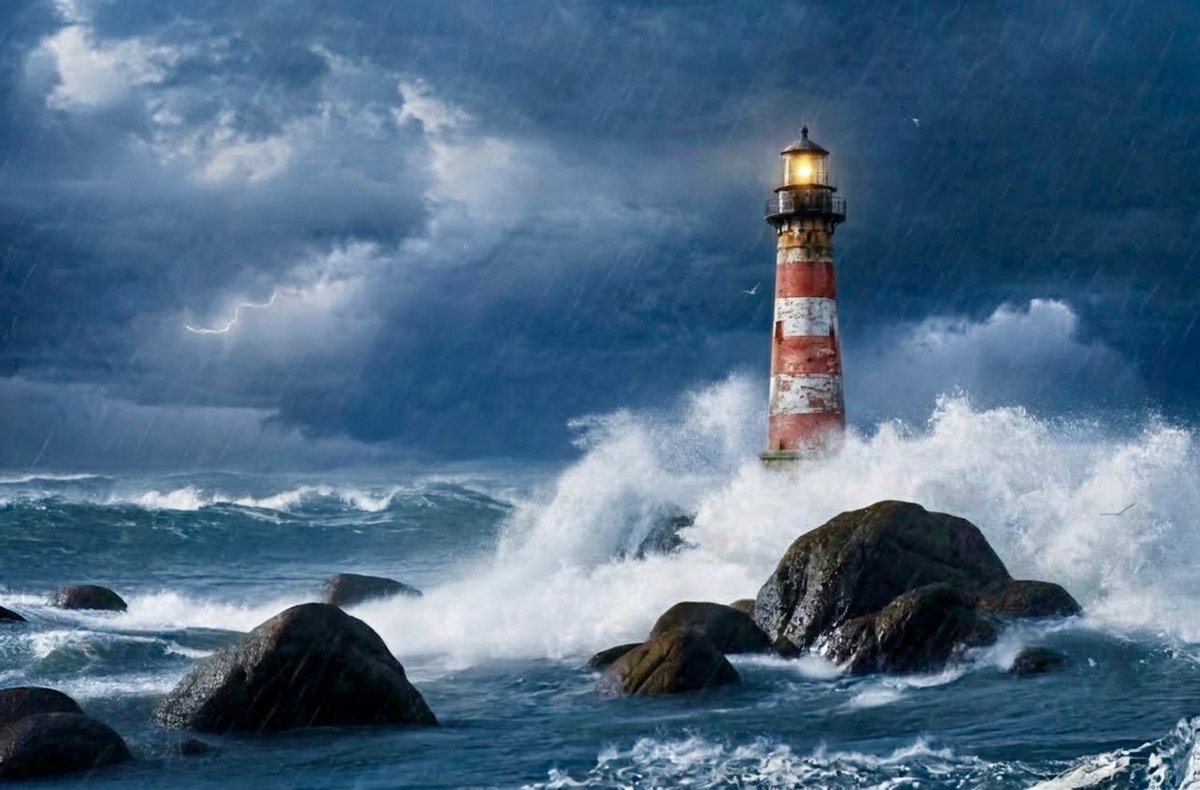 VT6153's tweet photo. Approaching Storm

darkened clouds gather
once smooth waters turn choppy
change is upon us

lake becomes angry
windswept peaks slam the shoreline
nature's wrath unleashed

off in the distance
a lighthouse stands tall and bright
guiding lost souls home

#senryu #haiku 

#poetry https://t.co/9evta1TKaO