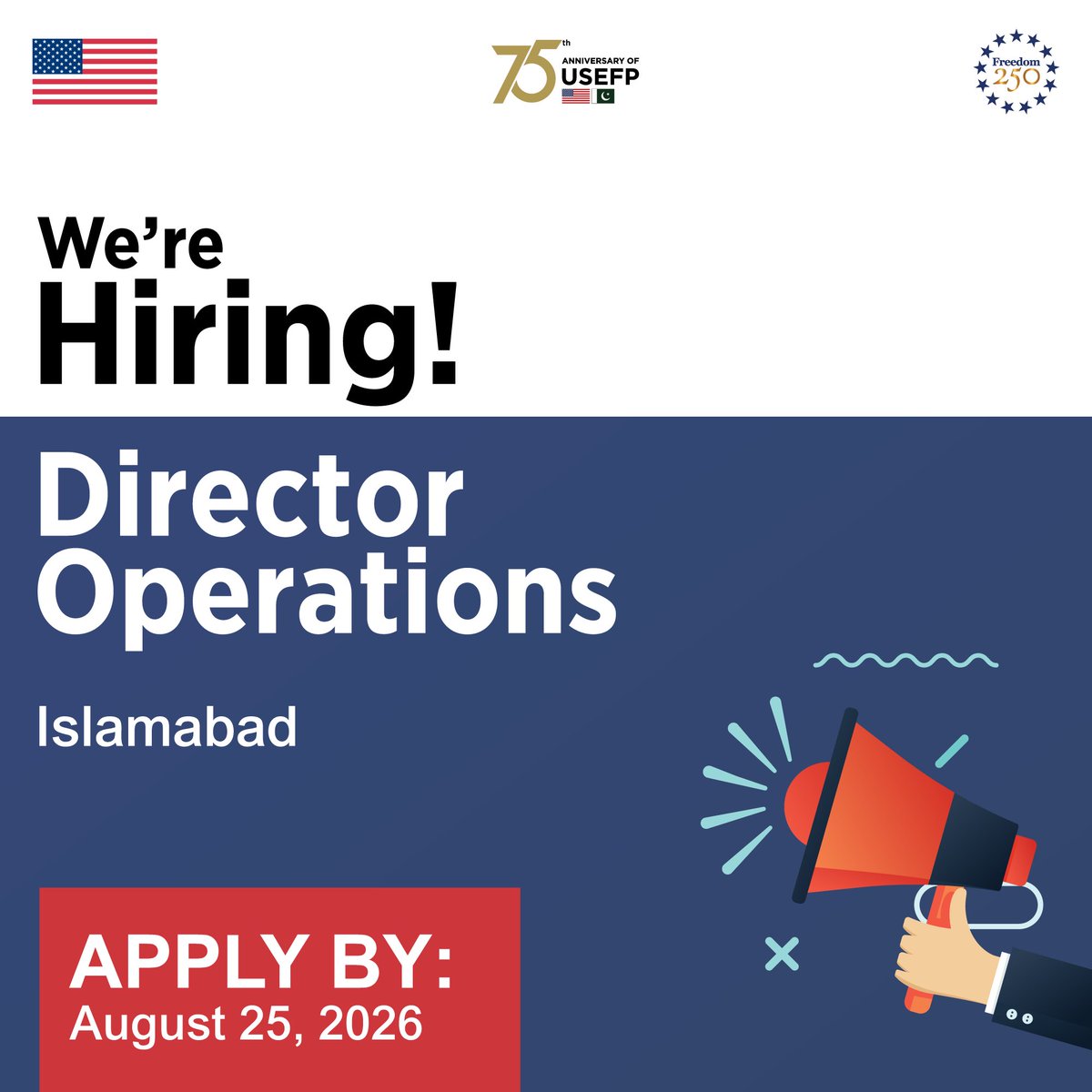 USEFP's tweet photo. 📢 USEFP is hiring a Director of Operations! 

This senior leadership role involves strategic oversight of administrative, security, and procurement operations. 

Apply by August 25: https://t.co/GGGNFEOZba 

#USEFP #Vacancy #Administration #Hiring https://t.co/XIQ1r0nwzr