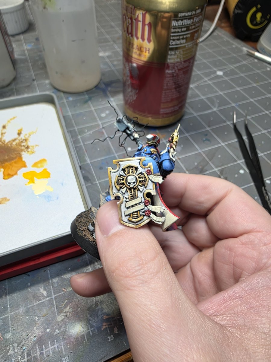 joshthomas45's tweet photo. GM Everyone! Big jump in progress last night. Gold nmm nearly finished and silver started. I still need to tweak a few spots, but then its onto some edge highlights and starting to tackle the lightning effect ⚡️
Have a blessed day!
#40k
#warhammer https://t.co/X5jYsWikp8