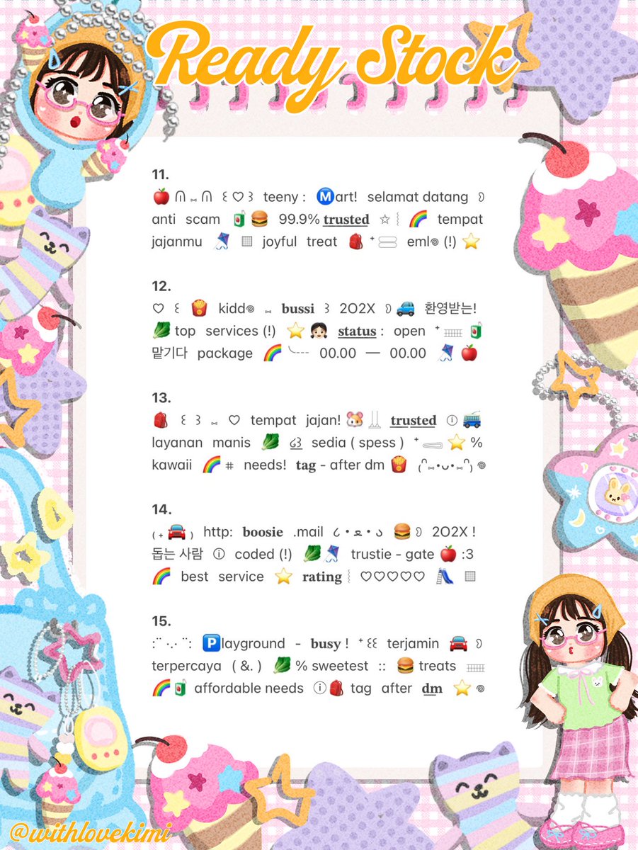 withlovekimi's tweet photo. ⠀
⠀⠀♥︎  ︴꒰⠀help retweet? arigatOu!⠀꒱
⠀⠀╭──⠀#bealanja  ୨୧

⠀⠀Moshi⠀__⠀mOsh?!⠀ready stock⠀🐥
⠀⠀🥣 🍏  wording  biography untuk BA
⠀⠀siap⠀dibeli! 🏄‍♀️ 𓈈⠀sekarang!  :¨ ·.· ¨:
⠀⠀ⓘ  ☆   harga:⠀IDR  3.500⠀coins⠀🍵

⠀⠀꒰⠀꒱⠀⑅⠀grab yours !  🎀
⠀ https://t.co/TazcIojw2L