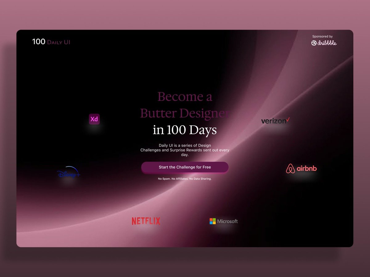 _pushkar0's tweet photo. Daily UI #100 — Redesign Daily UI Landing Page
🎉 Finally completed the 100 Days of Daily UI Challenge!
For the final challenge, I redesigned the Daily UI Landing Page with a modern dark theme, 
#DailyUI #DailyUI100 #UIDesign #UXDesign #LandingPage #WebDesign #Figma #UIUX https://t.co/jr1bNhAOzd