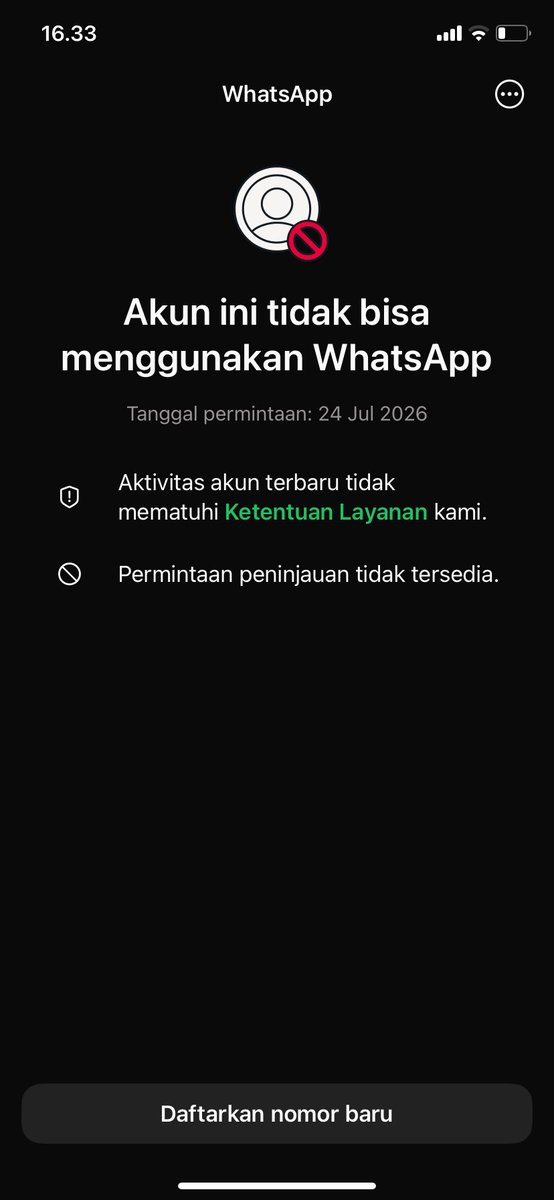Mrbexsss24's tweet photo. nomer lama ke blokir, nomer baru begini ngebug,error, padahal udah ios 18 dan udah berulang kali delete download aplikasi WA, tapi kenapa ga bisa-bisa? whatss app lagi kenapa si?
.
#whatssapp #WA #Meta https://t.co/r1VgrePDPD