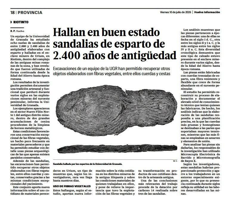 AVE_CAESAR_753's tweet photo. Espectacular lo que se esconde en el subsuelo.

Encontradas unas sandalias de esparto y otros objetos de la época romana en las minas de RioTinto

#HistoriaDeRoma
#AntiguaRoma
#Roma
#SPQR
#AveCaesar https://t.co/P4UE6aCwaP