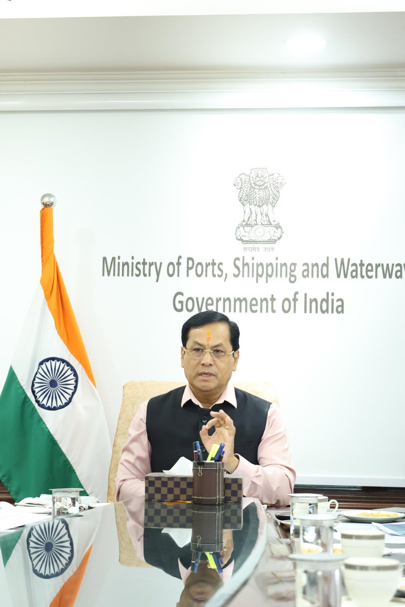 sarbanandsonwal's tweet photo. Chaired a comprehensive review meeting with senior @shipmin_india
officials to assess the safety and security of Indian seafarers amid the evolving geopolitical crisis in West Asia and beyond.
The Hon'ble PM Shri @narendramodi ji Modi-led Govt has always put #SeafarerFirst, a vision that has driven massive increase in our seafaring numbers since 2014, making India the world’s second-largest seafarer supplier.