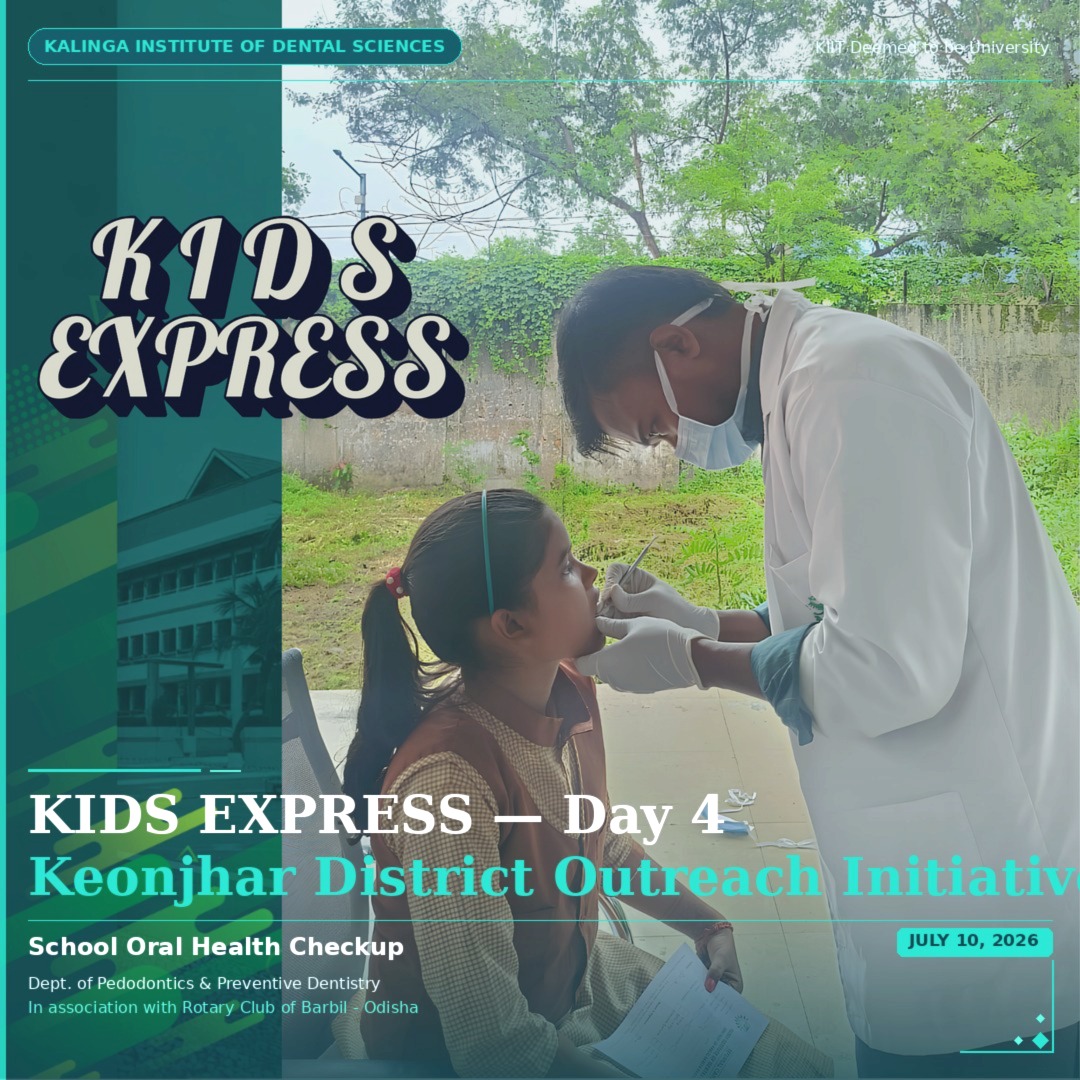 KIITDental's tweet photo. 🦷 KIDSSS EXPRESS — Day 4 | Keonjhar

180 underprivileged children screened &amp; treated at MMSB School, Kendujhar. Oral health reaches every corner — one smile at a time.

Grateful to Honorable Founder Prof. Dr. @achyuta_samanta .

#KIDSSSExpress #KIDS #KIIT #OutreachProgram https://t.co/p1XwpQ14PZ