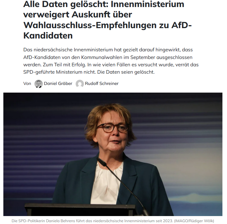 PeterBorbe's tweet photo. Erst wird dafür gesorgt, dass AfD-Kandidaten vom Wahlzettel verschwinden, anschließend "verschwinden" dann die Daten dazu!
Diese extrem demokratie- und verfassungsfeindlichen Vorgänge müssen weiter untersucht werden. Was kann sich eine Landesministerin in Deutschland eigentlich noch alles leisten, ohne ihr Amt zu verlieren?
https://t.co/Fx4axTllDx