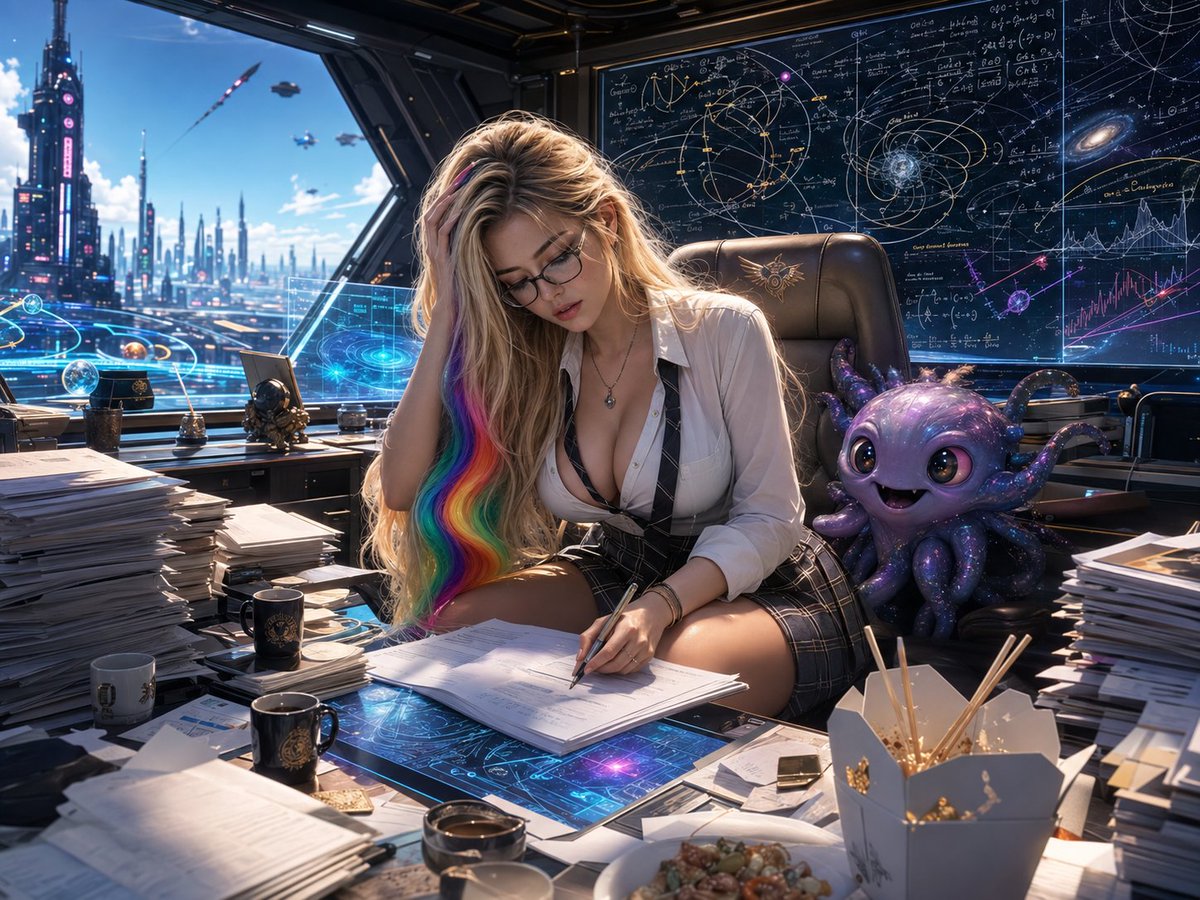 LunaraSolTales's tweet photo. This is what my day looks like today…
So… a little less posting from me.
(Yes, I made this on my lunch break. Happy? 😏)
A little sympathy would be nice.
Now I really need to get back to work.
Kisses, coffee, and hugs,
Lunara Sol 💋☕💖
#Lunara #OfficeLife #Herby #AIArt #CosmicChaos #FantasyArt #DigitalArt