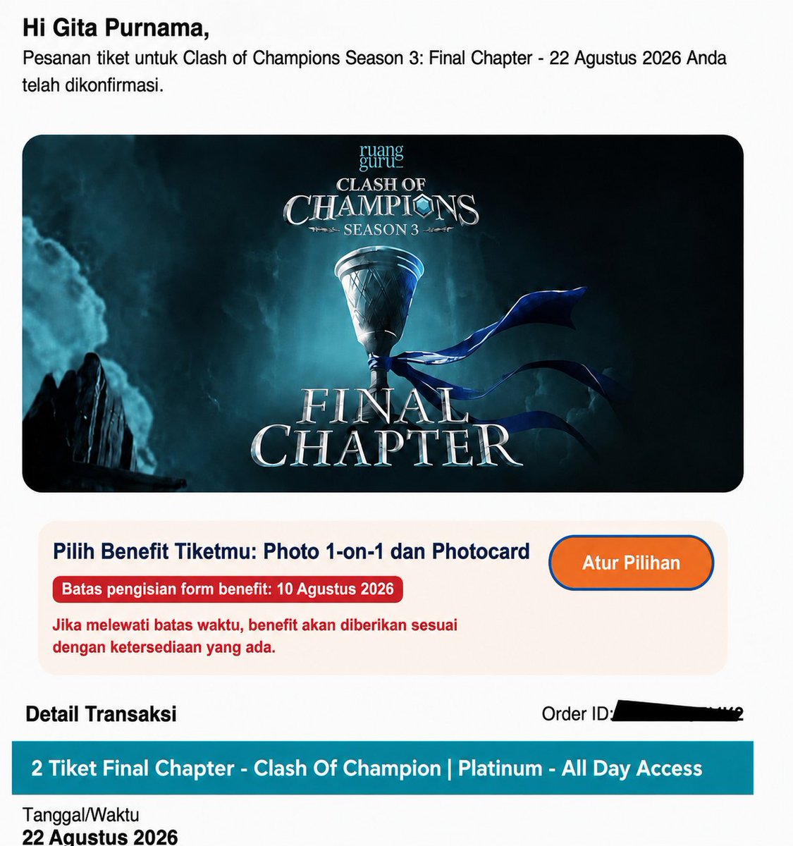 wooseokcx's tweet photo. wts tiket final chapter finchap coc

section platinum 2 tiket aku jual krn ada teman ku berhalangan buat hadir bisa cod juga karna aku nonton juga yaa, bisa milih foto juga ya sebelum tgl 10 agustus

harga 1,2jt yaaa bisa dm aja kalo minat

.t wtb wts ticket finchap coc platinum https://t.co/zR8ORlkqBW