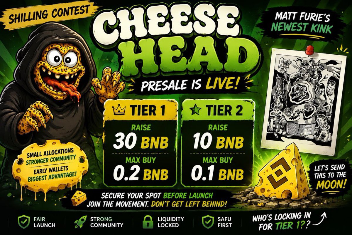 SquirrelKoala's tweet photo. $BabyManyu 宝贝鳗鱼新项目 $CHEESE HEAD （Matt Furie）即将推出的预售活动。DYOR

中文区对接即将开始，关注项目群：

https://t.co/za0MtvpeHu

0x696B057564C6b5251A1fD9b90FBf20C454E96666

预售时间：8月9日 12:00 UTC（中国时间8月9日晚上8点整

https://t.co/DEVcu8h3Sg https://t.co/XdSUFK2qbV