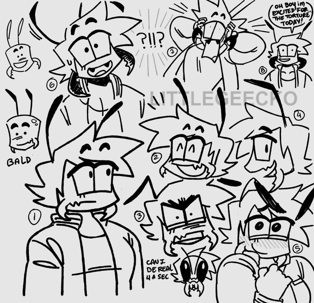 littlegeeckoALT's tweet photo. Heres some doodles of me trying to figure out my Anton's mandibles + some Manton because of course #funhouse https://t.co/pZhHCvtLF3