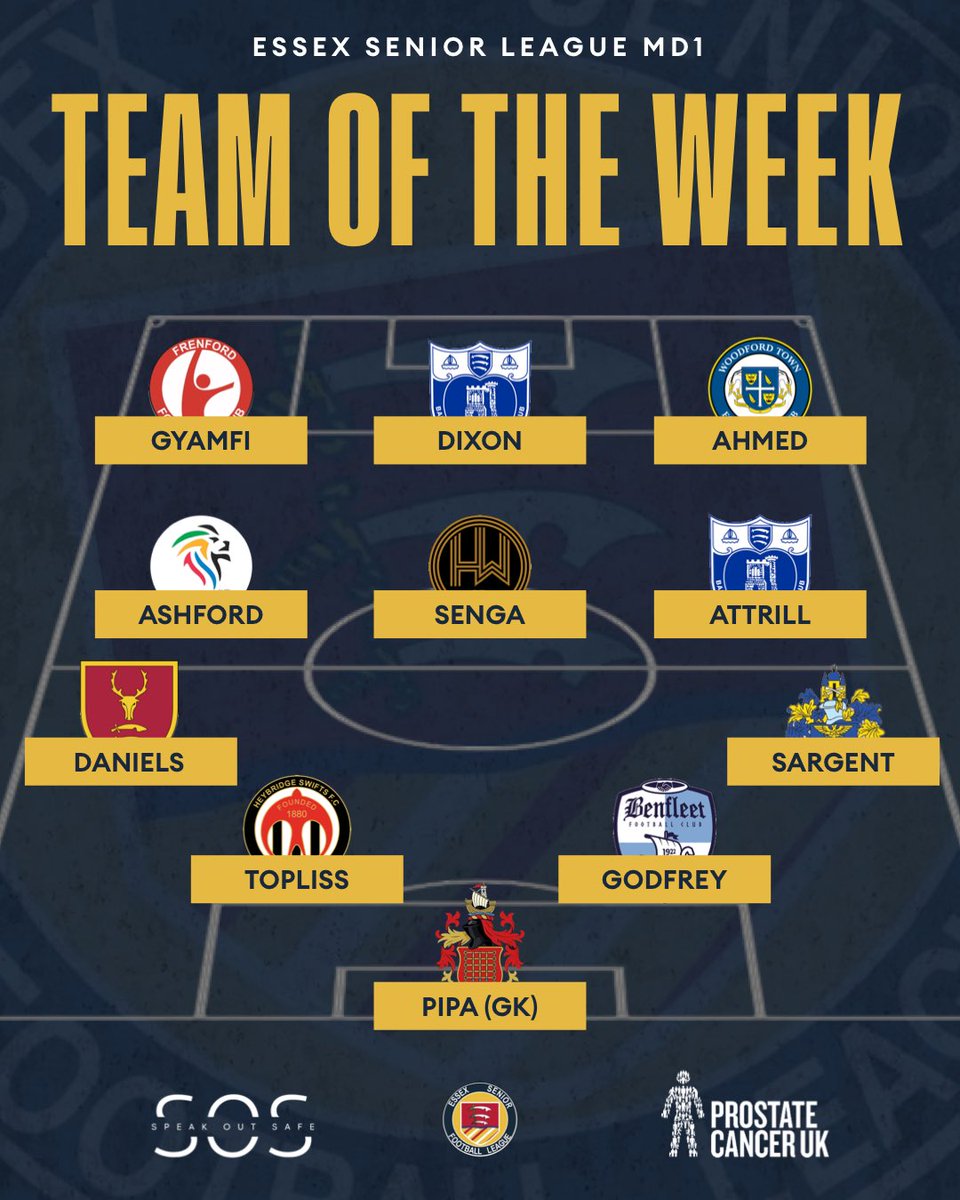 EssexSenior's tweet photo. #ESL MD1 TEAM OF THE WEEK HAS LANDED! 💥🤩

Goals galore, clean sheets and impressive individual performances, here’s who has made the cut from an exciting Match Day One. https://t.co/LObmpN9Ank