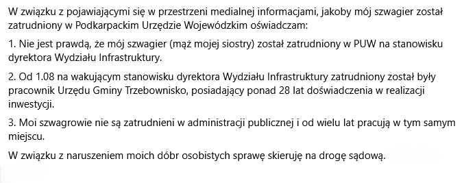 TKH_Teresa's tweet photo. OŚWIADCZENIE https://t.co/8mK5NCLfFc