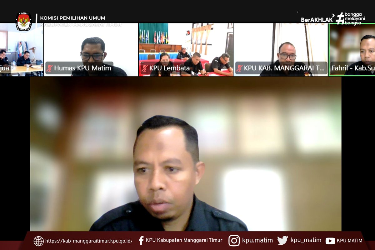kpu_matim's tweet photo. #TemanPemilih, Ende, Ema, Ase, Kae, Lawa Manggarai Timur Ata Momang Dami

KPU Kabupaten Manggarai Timur ikuti KoPi Parmas Seri 30 Bersama KPU Provinsi NTT, Rabu (5/8/2026). Berita selengkapnya kunjungi : 🌐Web : https://t.co/y65FeUWcp4

#kpumanggaraitimur
#kpumelayani https://t.co/WUI3X8nSXg