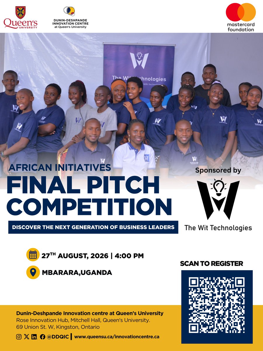 bis_wit's tweet photo. We are excited to announce that we shall host again this year's watch party for the pitch competitions of DDQIC's African Initiatives Entrepreneurship Fellowship later this month.

Sign up to attend in Mbarara City 👉 
 https://t.co/T9dWTaNndl https://t.co/30ZiPWDPE5