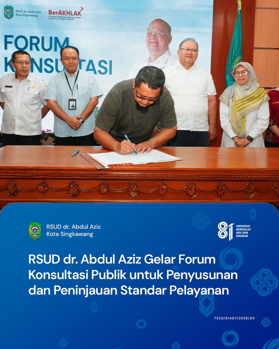 RSUDaaskw's tweet photo. RSUD dr. Abdul Aziz Singkawang menyelenggarakan Forum Konsultasi Publik (FKP) sebagai wadah dialog bersama para pemangku kepentingan dalam proses penyusunan dan peninjauan Standar Pelayanan.

#rsuddrabdulazizsingkawang #singkawangsehat #pelayananpublik https://t.co/hWy8aOuXWK