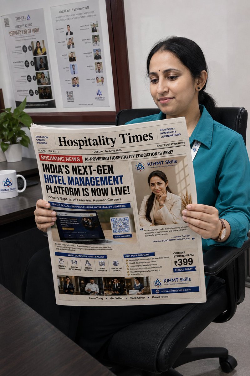 kihmtskills's tweet photo. 📰 BREAKING NEWS!
India's Next-Gen Hotel Management Learning Platform is now LIVE! 🚀
From AI-powered hospitality courses to industry expert training, global certification, and assured internships. #kihmtskills
🌐 https://t.co/t6buLF9P7a https://t.co/Ul8Yu5KQ7b