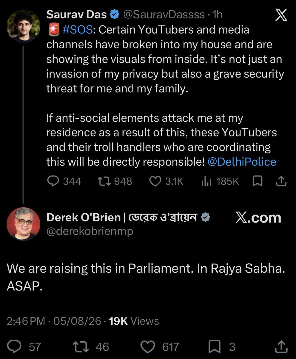 ankitatIIMA's tweet photo. 💥Derek no brain is representing Bengal for raising personal issues of a cockroach in the parliament?

@derekobrienmp https://t.co/ZA6gYoQn8s