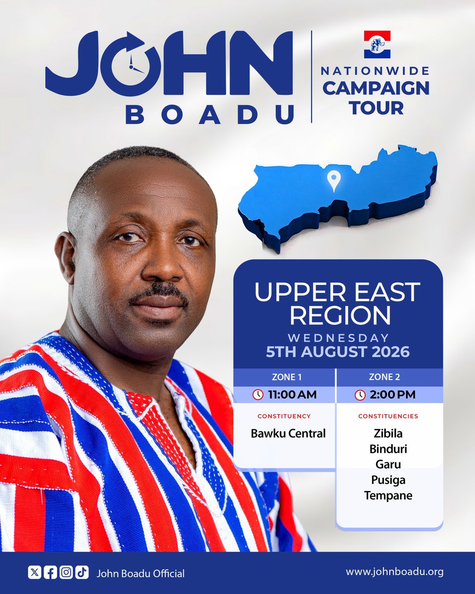 jnboaduofficial's tweet photo. Upper East Region, your time is here!
#JohnBoadu
#JBniePowerNie https://t.co/KG2V6GGair