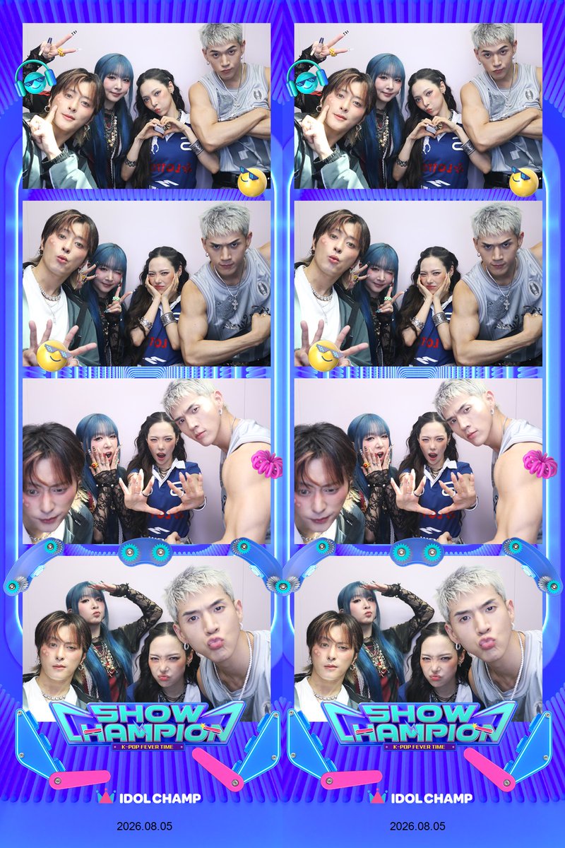 showchampion1's tweet photo. 📸 쇼챔네컷 OPEN

쇼챔 포토부스에 등장한
#KARD

네 컷에 담은
오늘의 특별한 순간 📷

오직 쇼챔에서만 풀리는
초특급 한정판 비주얼💥

지금 바로 확인하러 챔챔챔 🏃‍♂️

@ALLTHEKPOP
@idolchamp1
@KARD_Official https://t.co/grZ3wiFHDw