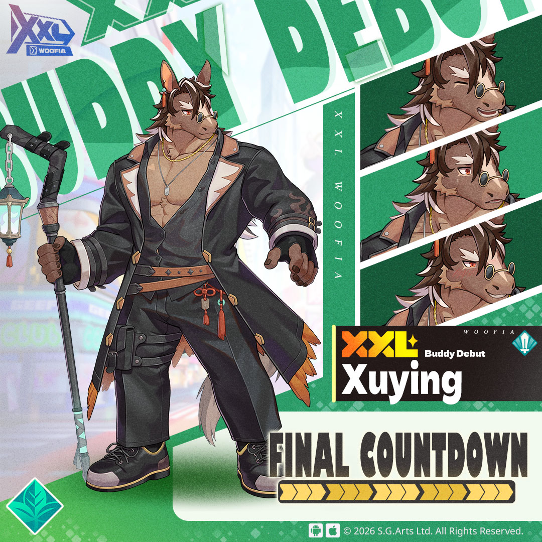 XXLWOOFIA's tweet photo. #FinalCountdown
XXL Buddy Pick Up: Soul Snatcher Xuying is about to end!
Event Period: 2026/7/29 after maintenance - 2026/8/12 14:59 (UTC+8)
"Ha, nailed it, just like alwaysโ!"
Don't miss your chance to meet Xuying and safeguard Soul's Crossing with him!
#XXLWOOFIA #Gay #Bears #GayGame